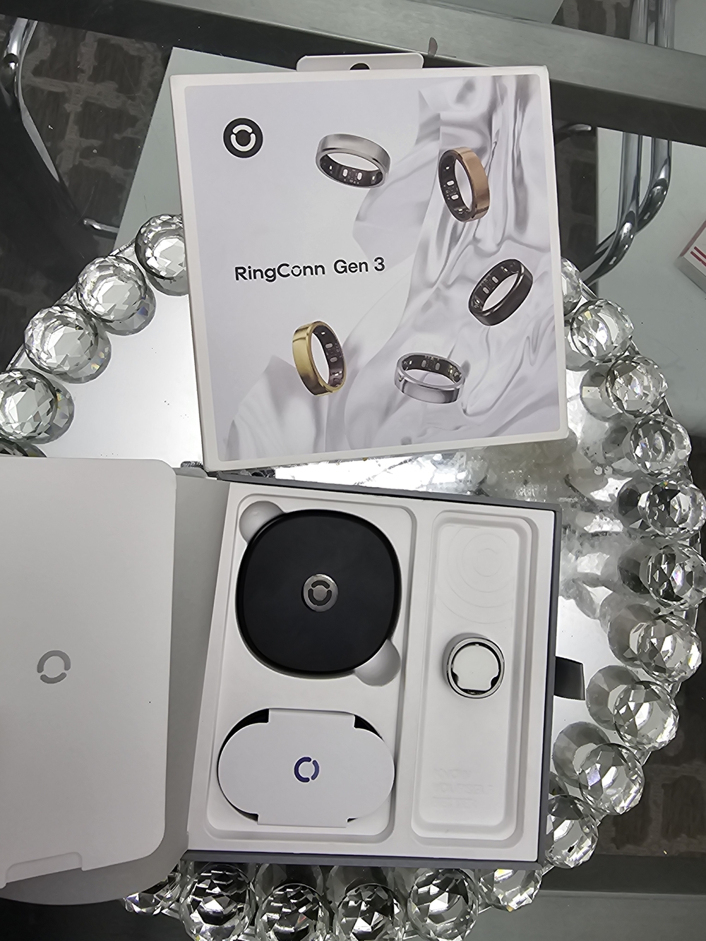 RingConn Gen 3 Smart Ring Kit in Black and Silver